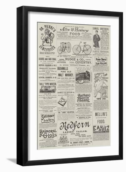 Page of Advertisements-null-Framed Giclee Print