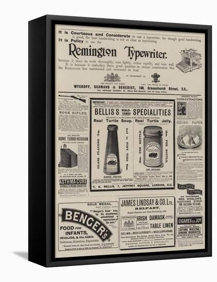 Page of Advertisements-null-Framed Stretched Canvas