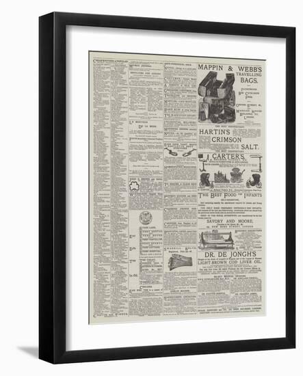 Page of Advertisements-null-Framed Giclee Print