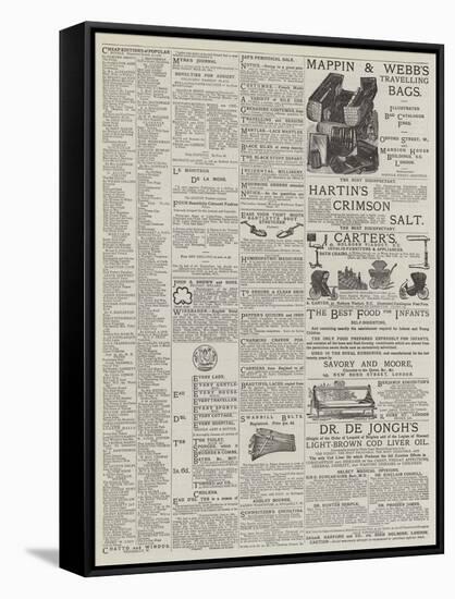 Page of Advertisements-null-Framed Stretched Canvas