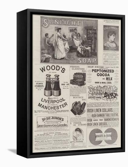 Page of Advertisements-null-Framed Stretched Canvas