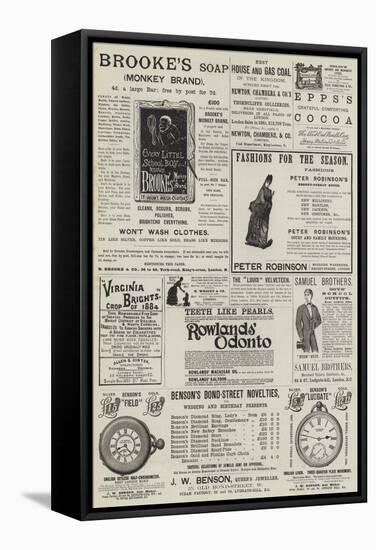 Page of Advertisements-null-Framed Stretched Canvas