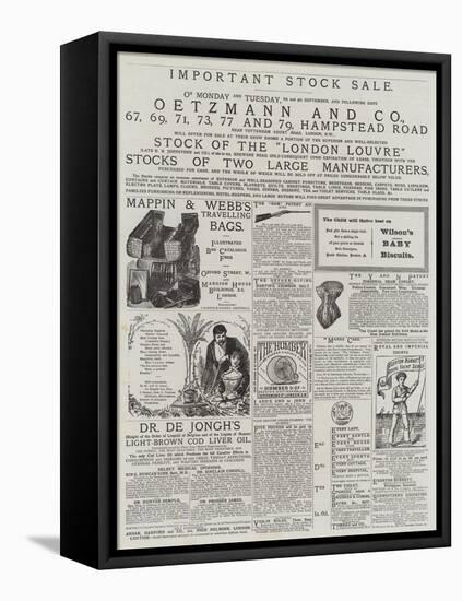 Page of Advertisements-null-Framed Stretched Canvas