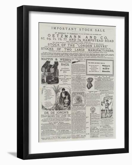 Page of Advertisements-null-Framed Giclee Print