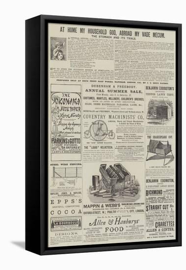 Page of Advertisements-null-Framed Stretched Canvas