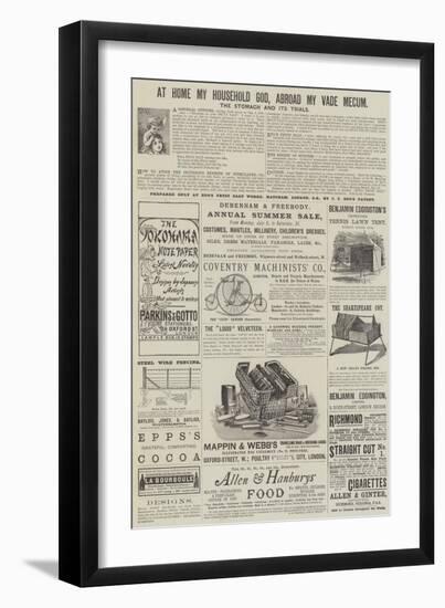 Page of Advertisements-null-Framed Giclee Print