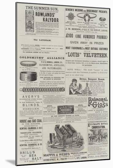 Page of Advertisements-null-Mounted Giclee Print