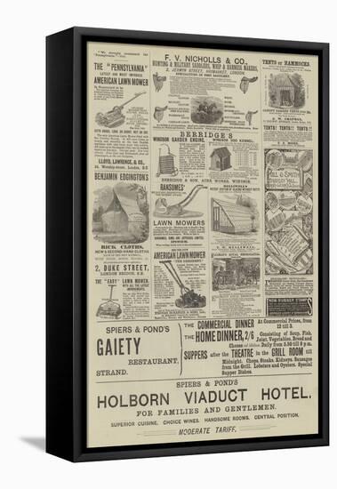 Page of Advertisements-null-Framed Stretched Canvas