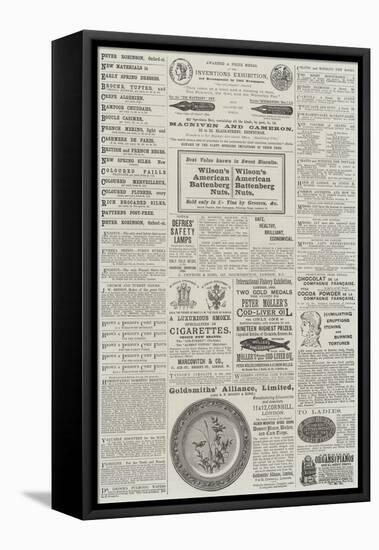 Page of Advertisements-null-Framed Stretched Canvas