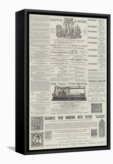 Page of Advertisements-null-Framed Stretched Canvas