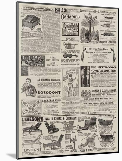 Page of Advertisements-null-Mounted Giclee Print