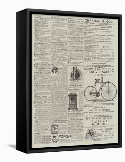 Page of Advertisements-null-Framed Stretched Canvas