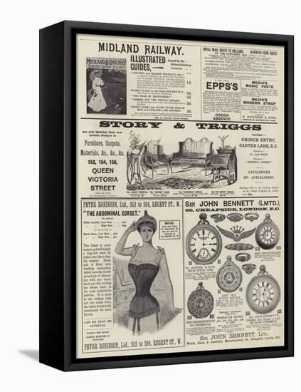 Page of Advertisements-null-Framed Stretched Canvas