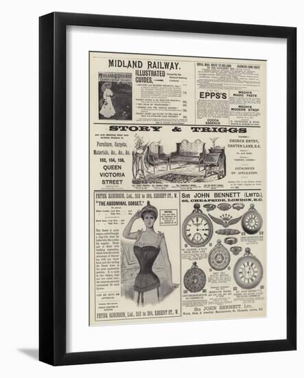 Page of Advertisements-null-Framed Giclee Print