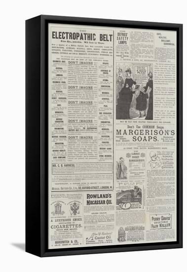 Page of Advertisements-null-Framed Stretched Canvas