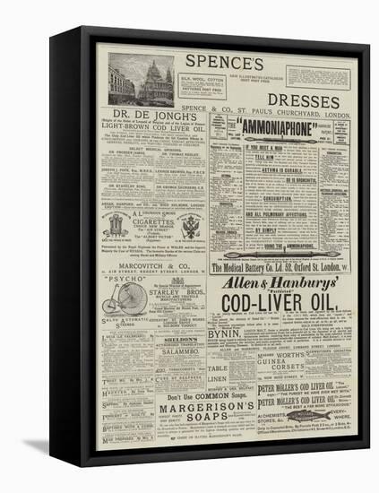 Page of Advertisements-null-Framed Stretched Canvas