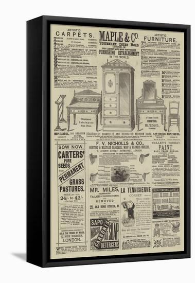 Page of Advertisements-null-Framed Stretched Canvas