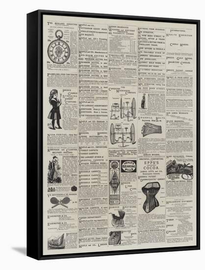 Page of Advertisements-null-Framed Stretched Canvas