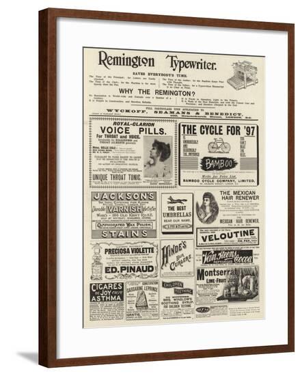 Page of Advertisements--Framed Giclee Print