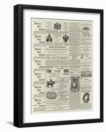 Page of Advertisements-null-Framed Giclee Print