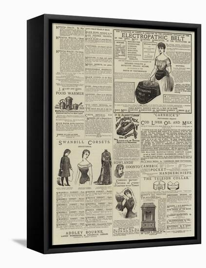 Page of Advertisements-null-Framed Stretched Canvas