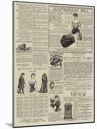 Page of Advertisements-null-Mounted Giclee Print