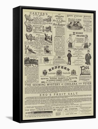 Page of Advertisements-null-Framed Stretched Canvas