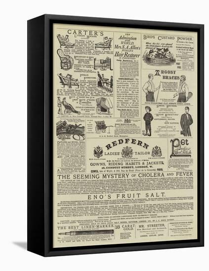 Page of Advertisements-null-Framed Stretched Canvas