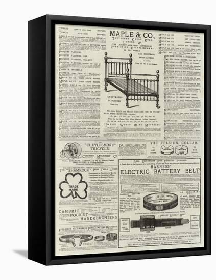 Page of Advertisements-null-Framed Stretched Canvas