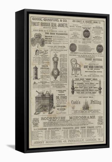 Page of Advertisements-null-Framed Stretched Canvas