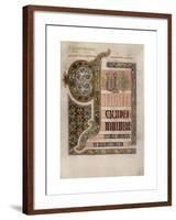 Page of Illuminated Text from the Gospel of St Luke, C700-null-Framed Giclee Print