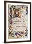 Page of Musical Notation with a Historiated Initial 'G' Depicting a Group of Saints with St. Ursula-Italian-Framed Giclee Print