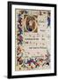 Page of Musical Notation with a Historiated Initial 'G' Depicting a Group of Saints with St. Ursula-Italian-Framed Giclee Print