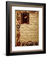 Page of Musical Notation with Historiated Initial, Produced at the Florentine Monastery-null-Framed Giclee Print