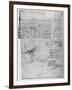 'Page of Text with Sketches of Landscape', c1480 (1945)-Leonardo Da Vinci-Framed Giclee Print