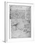 'Page of Text with Sketches of Landscape', c1480 (1945)-Leonardo Da Vinci-Framed Giclee Print