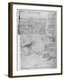 'Page of Text with Sketches of Landscape', c1480 (1945)-Leonardo Da Vinci-Framed Giclee Print