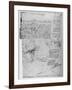 'Page of Text with Sketches of Landscape', c1480 (1945)-Leonardo Da Vinci-Framed Giclee Print