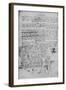 'Page of Text with Sketches of Landscape', c1480 (1945)-Leonardo Da Vinci-Framed Giclee Print