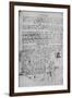 'Page of Text with Sketches of Landscape', c1480 (1945)-Leonardo Da Vinci-Framed Giclee Print