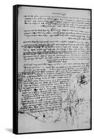 'Page of Text with Sketches of Landscape', c1480 (1945)-Leonardo Da Vinci-Framed Stretched Canvas