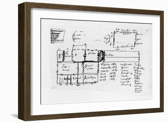 Page of the Album 'Pensees, Sujets, Fragments', 1833-Honore de Balzac-Framed Giclee Print