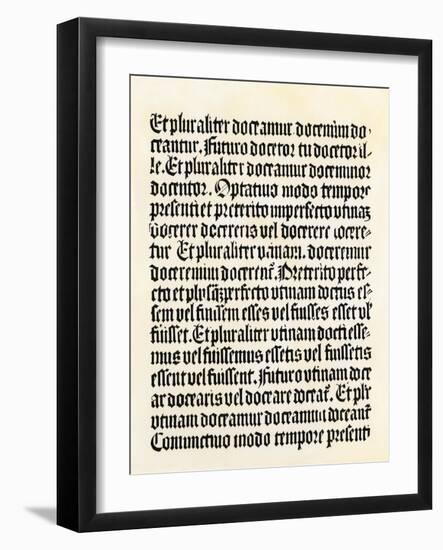 Page of the "Grammaire Latine" by Donatus, Published by Gutenberg-null-Framed Giclee Print