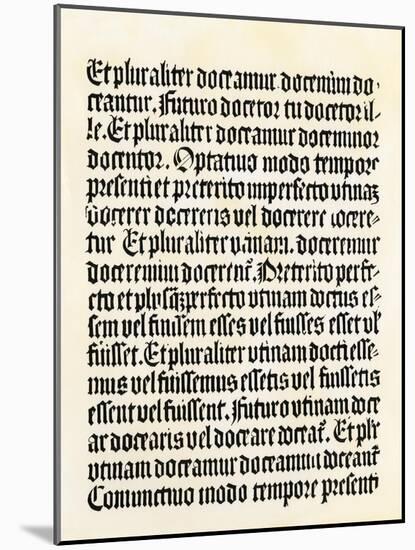 Page of the "Grammaire Latine" by Donatus, Published by Gutenberg-null-Mounted Giclee Print