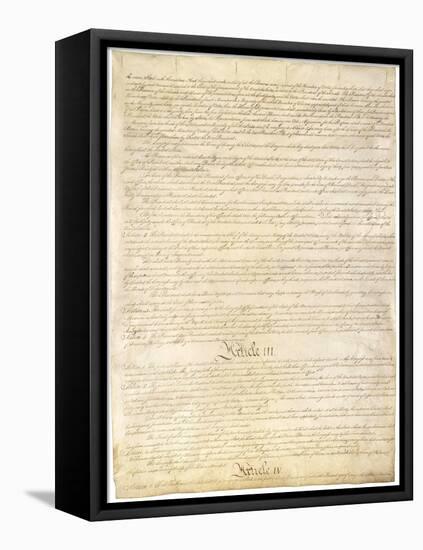 Page Three of the Constitution of the United States-null-Framed Stretched Canvas