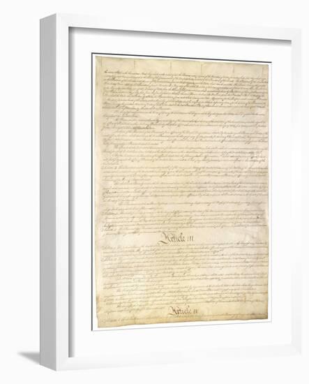 Page Three of the Constitution of the United States-null-Framed Giclee Print