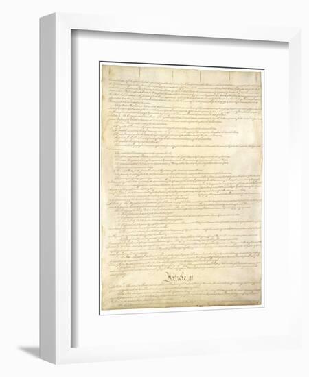 Page Two of the Constitution of the United States-null-Framed Giclee Print