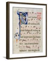 Page with Historiated Initial 'P' Depicting the Nativity, from a Gradual from the Monastery of San-Cimabue-Framed Giclee Print