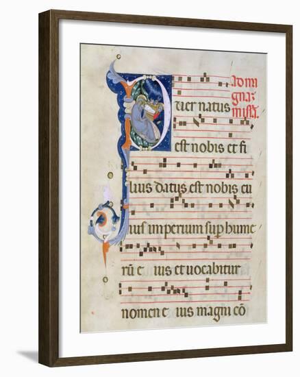 Page with Historiated Initial 'P' Depicting the Nativity, from a Gradual from the Monastery of San-Cimabue-Framed Giclee Print