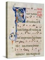 Page with Historiated Initial 'P' Depicting the Nativity, from a Gradual from the Monastery of San-Cimabue-Stretched Canvas